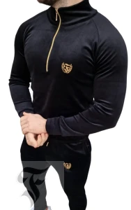 Dres welurowy męski czarny złoty zamek FURIA ELITE
