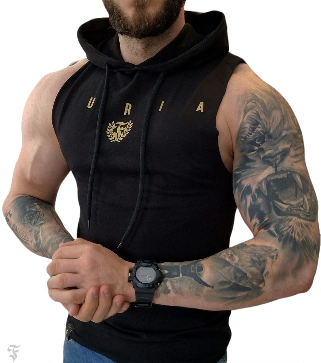 Tank-top-z-kapturem-męski-złote-Logo-furia