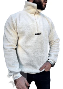 Bluza męska bukla beżowa z zamkiem FURIA ELITE