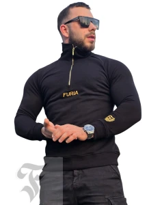 Bluza męska czarna z zamkiem FURIA BASIC 