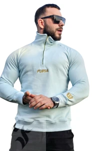 Bluza męska niebieska z zamkiem FURIA BASIC