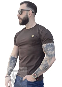 Koszulka męska brązowa małe logo FURIA BASIC