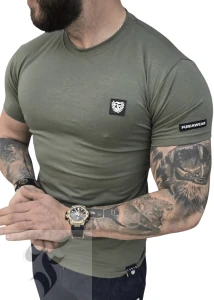 Koszulka męska khaki małe logo FURIA BASIC 