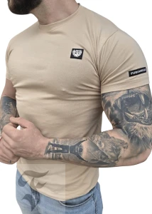 Koszulka męska beżowa małe logo FURIA BASIC